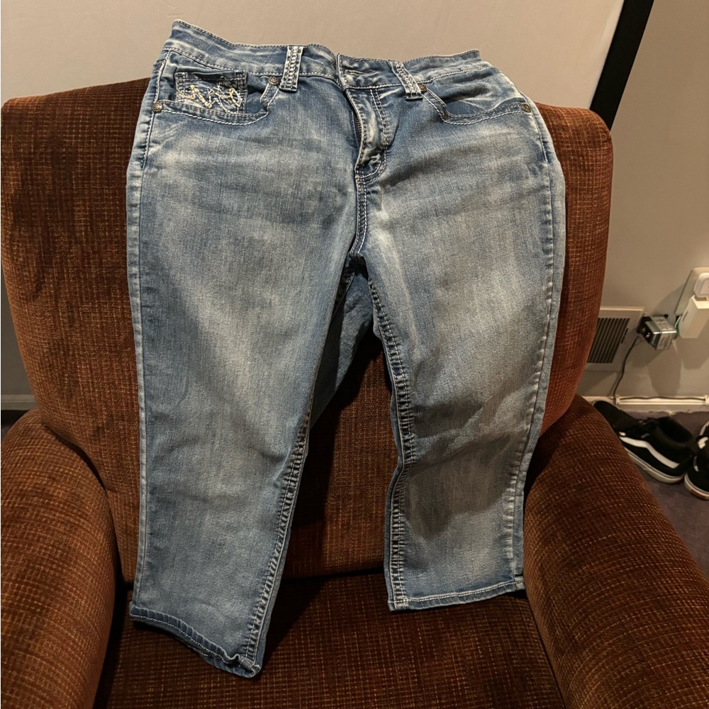 Washed out denim jeans